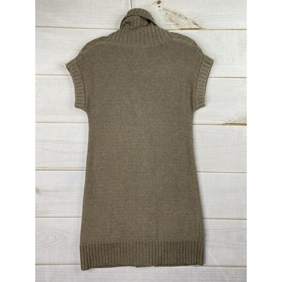 Gap Womens Cardigan Sz XS Brwon Short Sleeve Cable Knit Button-Up Sweater Pocket - Picture 8 of 8